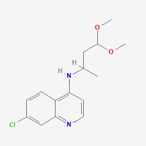 molecular formula C15H19ClN2O2 B14009027 4-Quinolinamine,7-chloro-N-(3,3-dimethoxy-1-methylpropyl)- CAS No. 31510-29-9