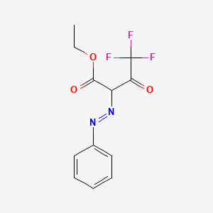 molecular formula C12H11F3N2O3 B14009057 Ethyl 4,4,4-trifluoro-3-oxo-2-[(e)-phenyldiazenyl]butanoate CAS No. 1494-99-1