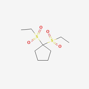 molecular formula C9H18O4S2 B14009145 1,1-Bis(ethylsulfonyl)cyclopentane CAS No. 6331-13-1