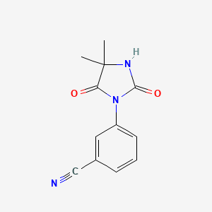 molecular formula C12H11N3O2 B1400921 3-(4,4-Dimethyl-2,5-dioxoimidazolidin-1-yl)benzonitrile CAS No. 1306198-75-3