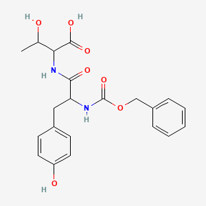 molecular formula C21H24N2O7 B14009226 2-[2-Benzyloxycarbonylamino-3-(4-hydroxy-phenyl)-propanoylamino]-3-hydroxy-butyric acid CAS No. 23018-11-3