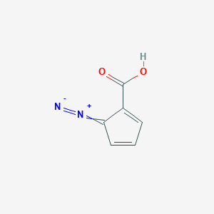 molecular formula C6H4N2O2 B14009228 1,3-Cyclopentadiene-1-carboxylicacid, 5-diazo- CAS No. 30778-59-7