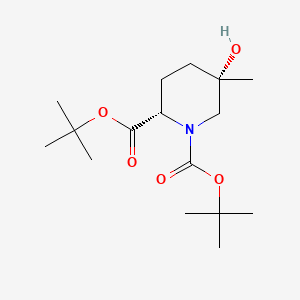 ditert-butyl (2S,5S)-5-hydroxy-5-methyl-piperidine-1,2-dicarboxylate