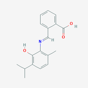 molecular formula C18H19NO3 B14009249 2-[(2-Hydroxy-6-methyl-3-propan-2-ylphenyl)iminomethyl]benzoic acid CAS No. 6634-54-4