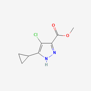 molecular formula C8H9ClN2O2 B1400926 4-氯-5-环丙基-1H-吡唑-3-羧酸甲酯 CAS No. 1291177-21-3