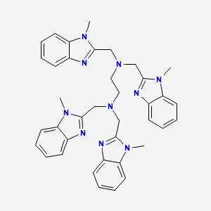 molecular formula C38H40N10 B14009274 N,N,N',N'-tetrakis[(1-methylbenzimidazol-2-yl)methyl]ethane-1,2-diamine CAS No. 81624-53-5