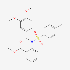 molecular formula C24H25NO6S B14009292 Methyl 2-{[(3,4-dimethoxyphenyl)methyl](4-methylbenzene-1-sulfonyl)amino}benzoate CAS No. 23145-61-1