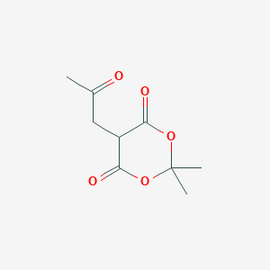 molecular formula C9H12O5 B14009338 2,2-Dimethyl-5-(2-oxopropyl)-1,3-dioxane-4,6-dione CAS No. 77228-15-0