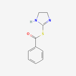 molecular formula C10H10N2OS B14009341 s-(4,5-Dihydro-1h-imidazol-2-yl) benzenecarbothioate CAS No. 53624-70-7