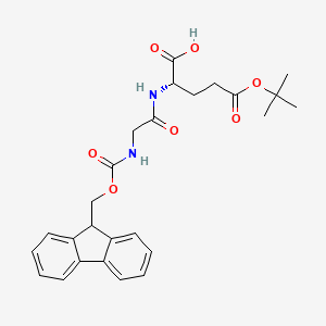 molecular formula C26H30N2O7 B14009362 (2S)-5-tert-Butoxy-2-[[2-(9H-fluoren-9-ylmethoxycarbonylamino)acetyl]amino]-5-oxo-pentanoic acid 