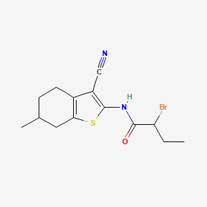 molecular formula C14H17BrN2OS B1400939 2-溴-N-(3-氰基-6-甲基-4,5,6,7-四氢-1-苯并噻吩-2-基)丁酰胺 CAS No. 1284156-83-7