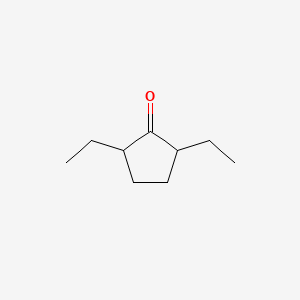 molecular formula C9H16O B14009404 2,5-Diethyl cyclopentanone CAS No. 16429-03-1