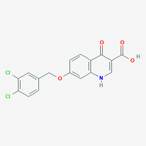 molecular formula C17H11Cl2NO4 B14009415 7-[(3,4-dichlorophenyl)methoxy]-4-oxo-1H-quinoline-3-carboxylic acid CAS No. 63463-23-0