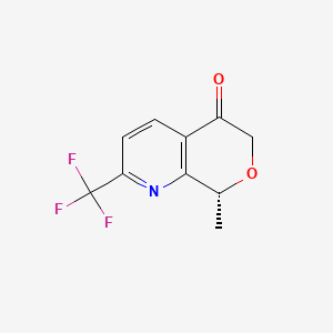 molecular formula C10H8F3NO2 B14009450 (8R)-8-methyl-2-(trifluoromethyl)-8H-pyrano[3,4-b]pyridin-5-one 