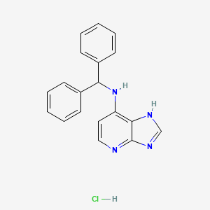 molecular formula C19H17ClN4 B14009464 N-benzhydryl-1H-imidazo[4,5-b]pyridin-7-amine;hydrochloride CAS No. 40497-73-2