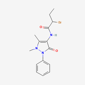 molecular formula C15H18BrN3O2 B1400947 2-Bromo-N-(1,5-dimethyl-3-oxo-2-phenyl-2,3-dihydro-1H-pyrazol-4-yl)butanamide CAS No. 875851-74-4