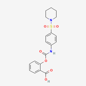 molecular formula C19H20N2O6S B14009483 2-({[4-(Piperidin-1-ylsulfonyl)phenyl]carbamoyl}oxy)benzoic acid CAS No. 33433-73-7