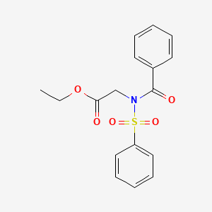 molecular formula C17H17NO5S B14009503 Ethyl N-(benzenesulfonyl)-N-benzoylglycinate CAS No. 93818-52-1