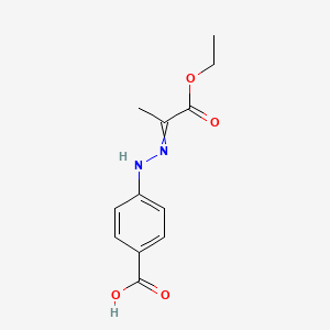 molecular formula C12H14N2O4 B14009505 (Z)-4-(2-(1-Ethoxy-1-oxopropan-2-ylidene)hydrazinyl)benzoicacid 