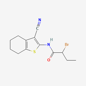 molecular formula C13H15BrN2OS B1400956 2-Bromo-N-(3-cyano-4,5,6,7-tetrahydro-1-benzothien-2-yl)butanamide CAS No. 851444-45-6