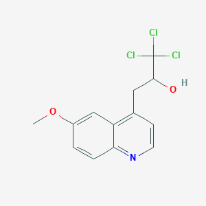 molecular formula C13H12Cl3NO2 B14009569 1,1,1-Trichloro-3-(6-methoxyquinolin-4-yl)propan-2-ol CAS No. 5443-15-2