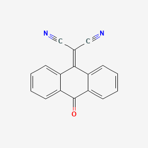 molecular formula C17H8N2O B14009595 Propanedinitrile, (10-oxo-9(10H)-anthracenylidene)- CAS No. 10395-02-5