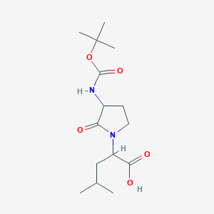 4-Methylpentanoic acid, 2-[3-(t-butoxycarbonylamino)pyrrolidin-2-on-1-yl]-