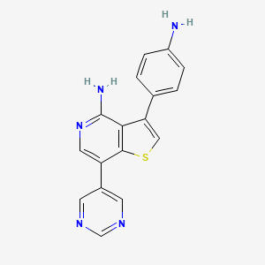 3-(4-Aminophenyl)-7-(pyrimidin-5-yl)thieno[3,2-c]pyridin-4-amine