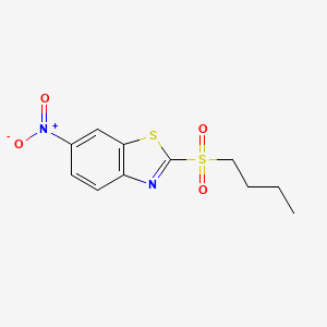 molecular formula C11H12N2O4S2 B14009654 Benzothiazole, 2-(butylsulfonyl)-6-nitro- CAS No. 21906-89-8