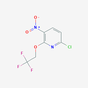 molecular formula C7H4ClF3N2O3 B14009671 6-Chloro-3-nitro-2-(2,2,2-trifluoroethoxy)pyridine 