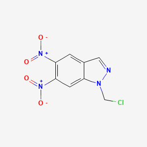 molecular formula C8H5ClN4O4 B14009684 1-(Chloromethyl)-5,6-dinitro-1h-indazole CAS No. 41852-21-5