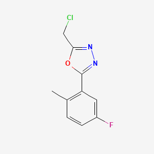 molecular formula C10H8ClFN2O B1400969 2-(Chloromethyl)-5-(5-fluoro-2-methylphenyl)-1,3,4-oxadiazole CAS No. 1341523-75-8