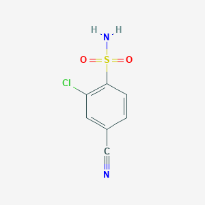 molecular formula C7H5ClN2O2S B1400971 2-Chloro-4-cyanobenzenesulfonamide CAS No. 34263-52-0