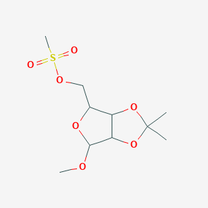 molecular formula C10H18O7S B14009727 Methyl 2,3-o-(1-methylethylidene)-5-o-(methylsulfonyl)pentofuranoside CAS No. 50610-99-6