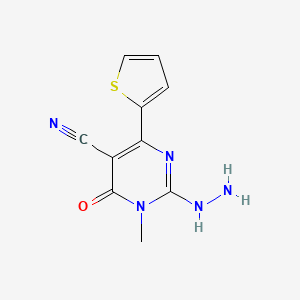 2-Hydrazino-1-methyl-6-oxo-4-(2-thienyl)-1,6-dihydropyrimidine-5-carbonitrile