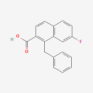 molecular formula C18H13FO2 B14009764 2-Naphthalenecarboxylicacid, 7-fluoro-1-(phenylmethyl)- CAS No. 3109-49-7