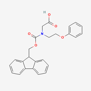 molecular formula C25H23NO5 B14009772 2-[9H-fluoren-9-ylmethoxycarbonyl(2-phenoxyethyl)amino]acetic acid 