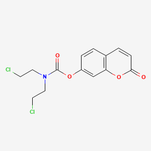 molecular formula C14H13Cl2NO4 B14009848 (2-oxochromen-7-yl) N,N-bis(2-chloroethyl)carbamate CAS No. 10441-02-8