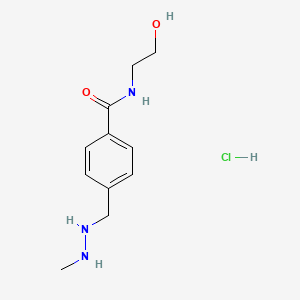 N-(2-hydroxyethyl)-4-[(2-methylhydrazinyl)methyl]benzamide;hydrochloride