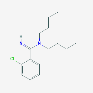 molecular formula C15H23ClN2 B14009908 N,N-Dibutyl-2-chloro-benzenecarboximidamide CAS No. 5435-85-8