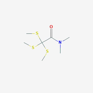 molecular formula C7H15NOS3 B14009929 N,N-dimethyl-2,2,2-tris(methylsulfanyl)acetamide CAS No. 63017-90-3