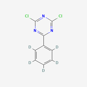 molecular formula C9H5Cl2N3 B14009935 2,4-Dichloro-6-phenyl-1,3,5-triazine-d5 