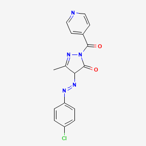 4-[(E)-(4-Chlorophenyl)diazenyl]-5-methyl-2-(pyridine-4-carbonyl)-2,4-dihydro-3H-pyrazol-3-one