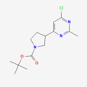 molecular formula C14H20ClN3O2 B1400997 叔丁基 3-(6-氯-2-甲基嘧啶-4-基)吡咯烷-1-羧酸酯 CAS No. 1361116-48-4