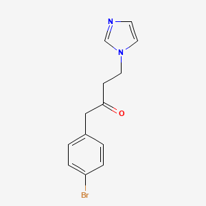 molecular formula C13H13BrN2O B14009971 1-(4-Bromophenyl)-4-imidazol-1-ylbutan-2-one 