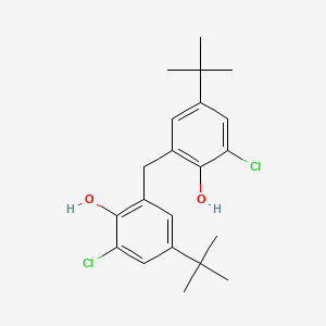 molecular formula C21H26Cl2O2 B14010025 2,2'-Methylenebis(4-tert-butyl-6-chlorophenol) CAS No. 802-62-0