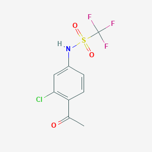 molecular formula C9H7ClF3NO3S B14010031 N-(4-acetyl-3-chlorophenyl)-1,1,1-trifluoromethanesulfonamide 