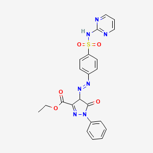 Ethyl 5-oxo-1-phenyl-4-[(E)-{4-[(pyrimidin-2-yl)sulfamoyl]phenyl}diazenyl]-4,5-dihydro-1H-pyrazole-3-carboxylate