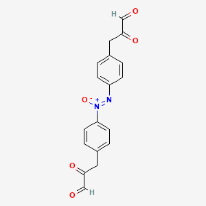 molecular formula C18H14N2O5 B14010043 3-(4-{(z)-[4-(2,3-Dioxopropyl)phenyl]-nno-azoxy}phenyl)-2-oxopropanal CAS No. 6971-70-6