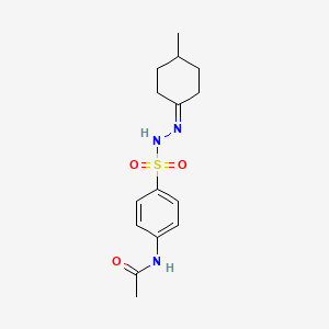 molecular formula C15H21N3O3S B14010075 n-(4-{[2-(4-Methylcyclohexylidene)hydrazinyl]sulfonyl}phenyl)acetamide CAS No. 5448-87-3